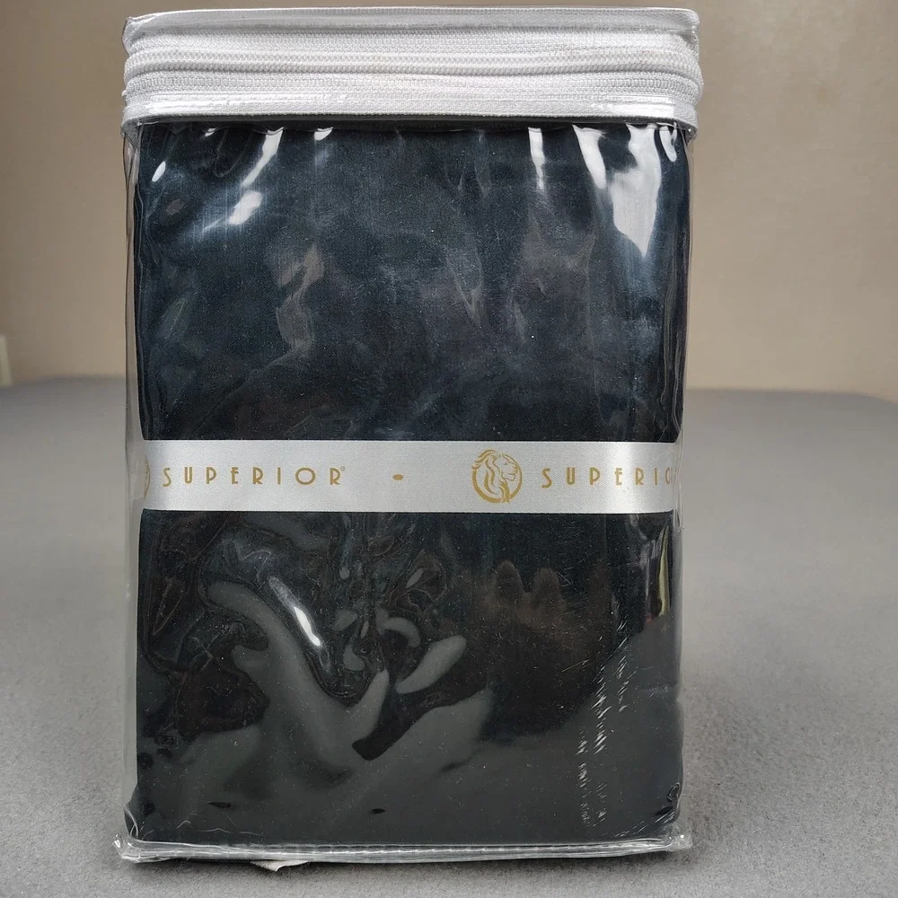 SUPERIOR 100% Egyptian Cotton 1500 Thread Count Standard Pillowcase Black 2 Pack
